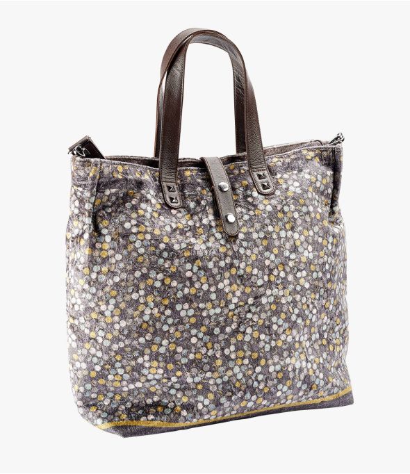 HAPPY MEMO Bolso de Viscosa, Algodón, Piel para Mujer 37 x 32 x 15 CM - - Storiatipic