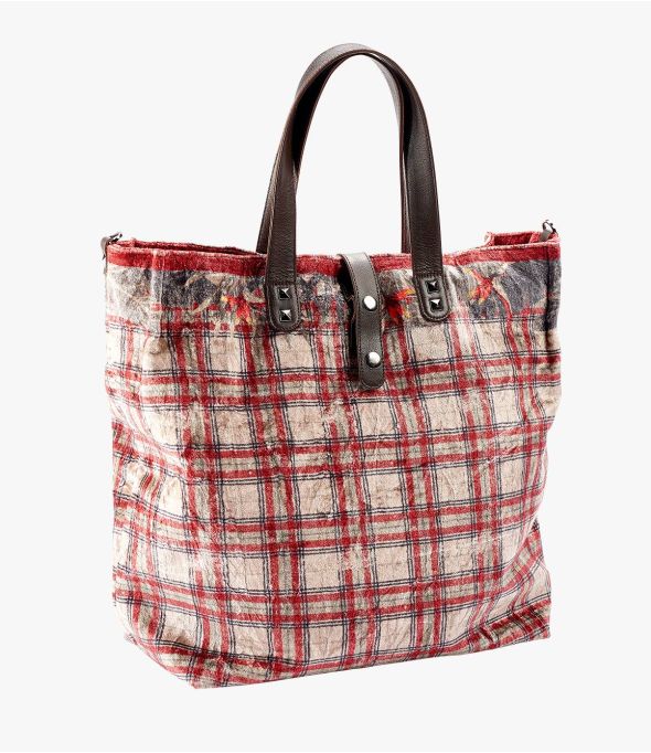 HAPPY NAT Borsa da donna in viscosa, cotone, pelle 37 x 32 x 15 CM - - Storiatipic