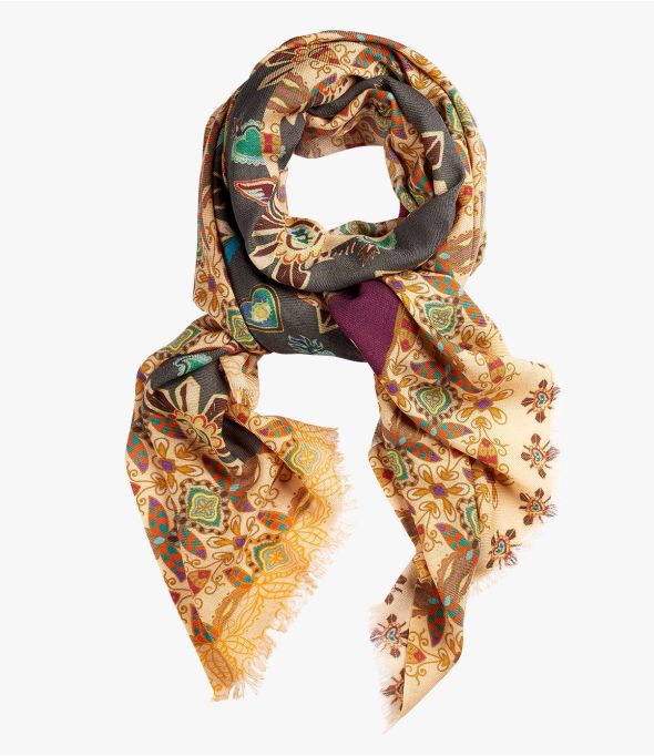IBIS Women's Silk Wool Scarf 70x190 cm - - Storiatipic