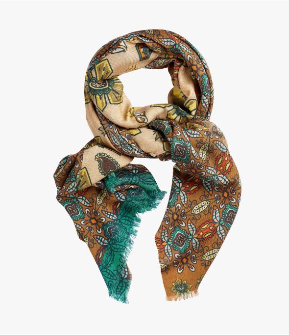 IBIS Women's Silk Wool Scarf 70x190 cm - - Storiatipic