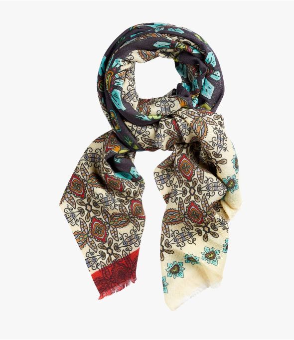 IBIS Women's Silk Wool Scarf 70x190 cm - - Storiatipic