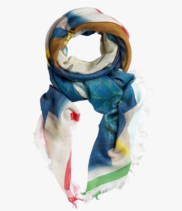 LOUISE Grote vierkante sjaal in wol, katoen, modal voor dames 140 x 140 cm - - Storiatipic