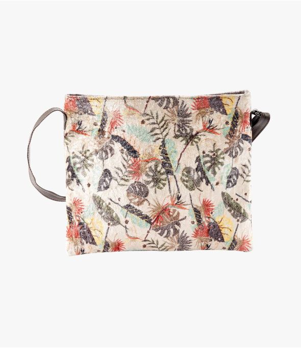 AFI MAEVA Kleine Tasche aus Viskose, Baumwolle, Leder für Damen 24 x 28 CM - - Storiatipic