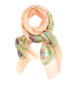 CELIA Sciarpa in Lino con Ricamo da Donna 80 x 190 CM - - Storiatipic CELIA Sciarpa in Lino con Ricamo da Donna 80 x 190 CM - - Storiatipic