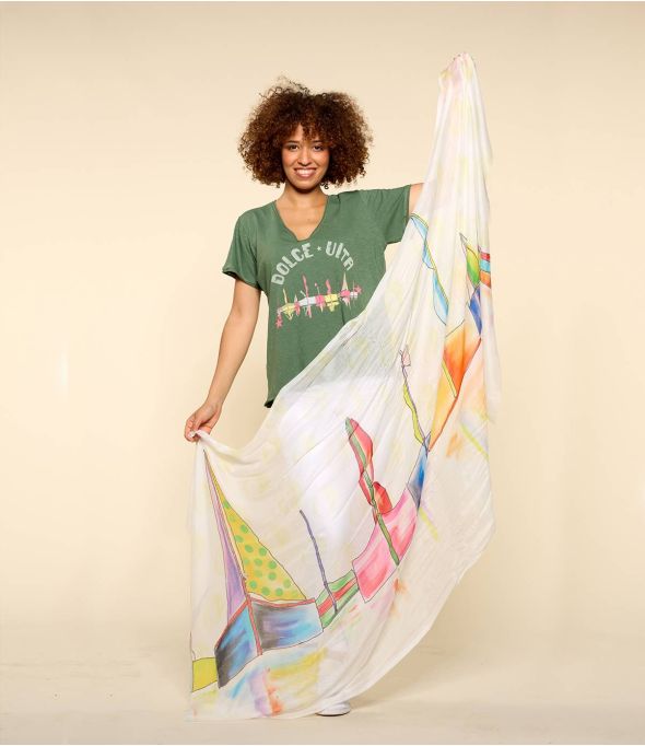 GAELLE Modal silk scarf for women 100 x 180 CM - - Storiatipic
