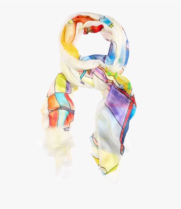GAELLE Foulard en Modal, soie pour Femme 100 x 180 CM - - Storiatipic