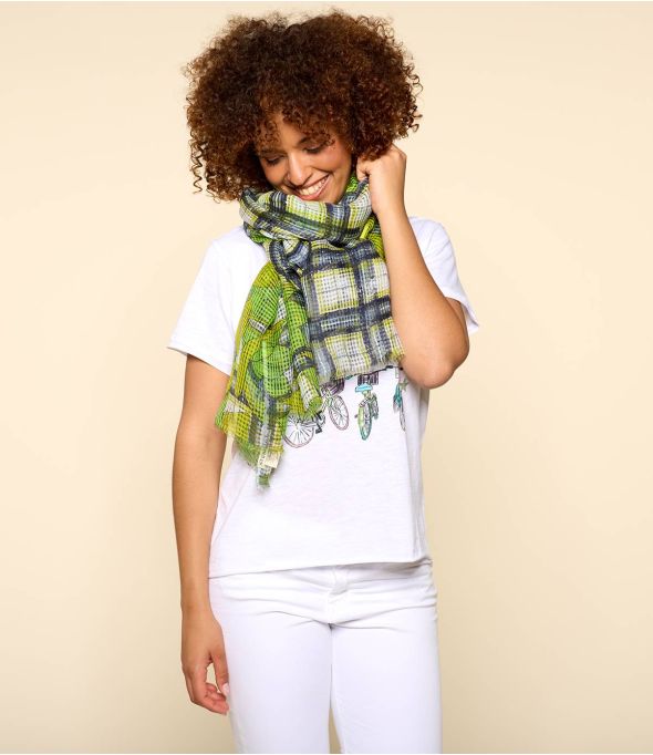 HILDA Foulard en Modal, soie pour Femme 100 x 200 CM - - Storiatipic