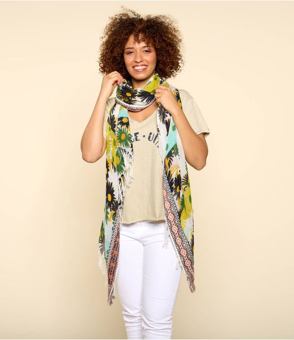 Sciarpa IRIS Donna in Cotone 100 x 200 CM - - Storiatipic