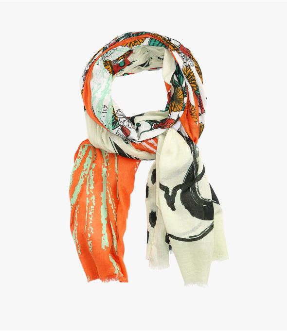 JACKIE Foulard en Coton pour Femme 100 x 200 CM - - Storiatipic