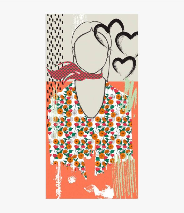 JACKIE Bufanda de algodón para mujer 100 x 200 CM - - Storiatipic