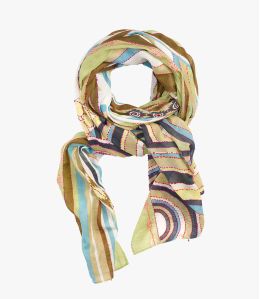 JOANE Foulard en Coton, broderies pour Femme 100 x 200 CM - - Storiatipic JOANE Foulard en Coton, broderies pour Femme 100 x 200 CM - - Storiatipic