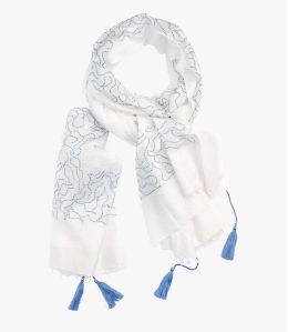 PERLA Foulard en Coton, soie pour Femme 100 x 200 CM - 1