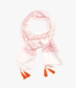 PERLA Foulard en Coton, soie pour Femme 100 x 200 CM - 8