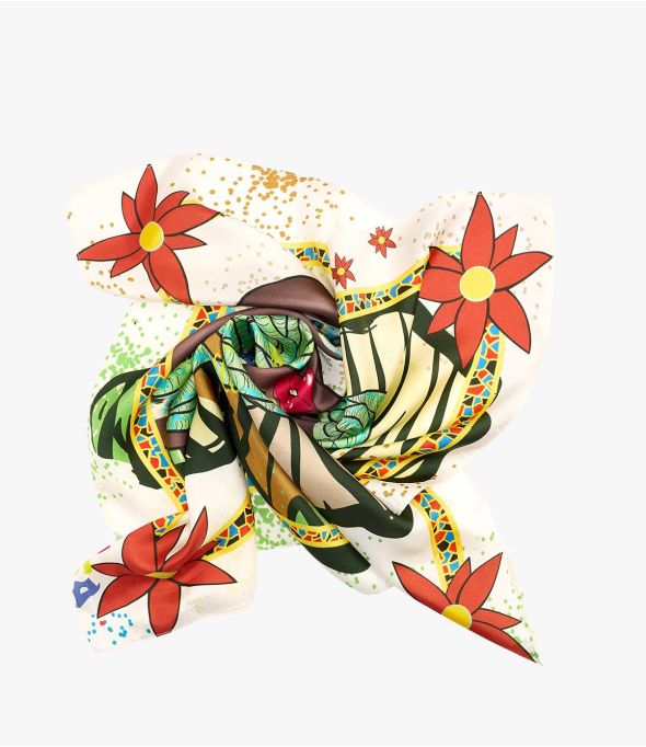 TESSA Zijden Dames Bandana 65 x 65 CM - - Storiatipic