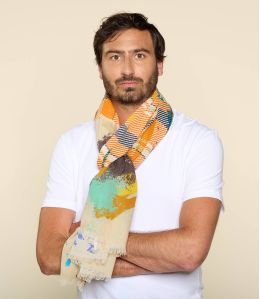 CLAUDIO Foulard en Coton pour Homme 100 x 200 CM - 1