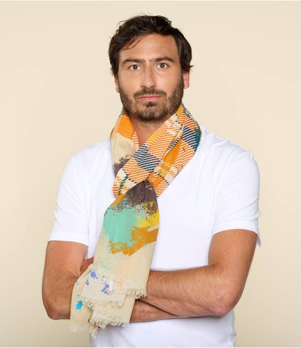 CLAUDIO Sciarpa da uomo in cotone 100 x 200 CM - - Storiatipic