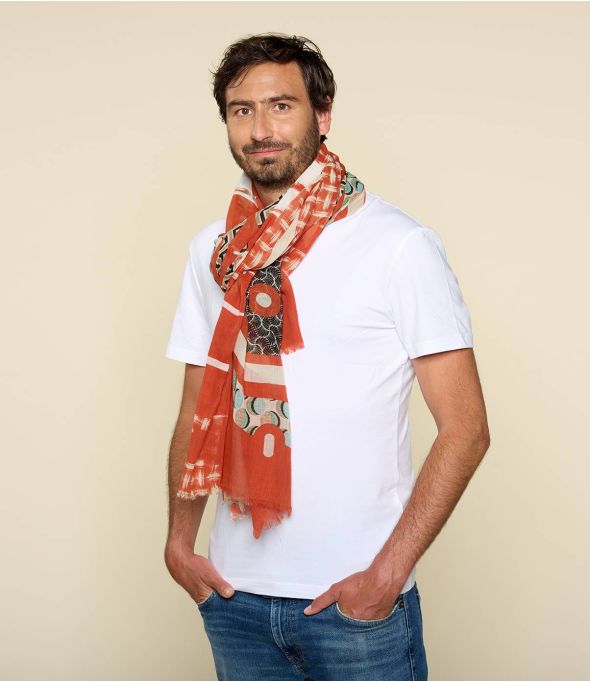 Bufanda de algodón para hombre DALLAS 100 x 200 CM - - Storiatipic