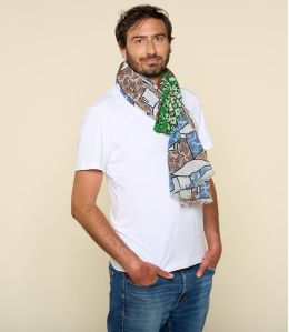 FREDY Foulard en Coton pour Homme 100 x 200 CM - 5