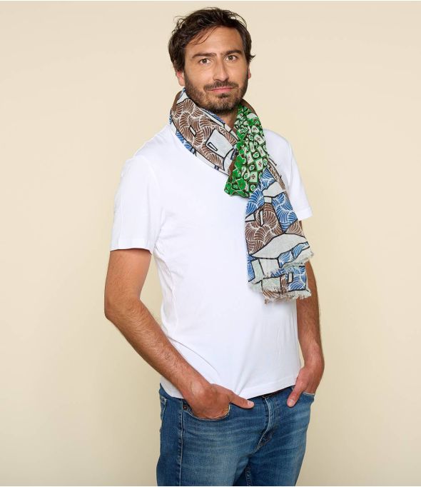 FREDY Sciarpa da uomo in cotone 100 x 200 CM - - Storiatipic