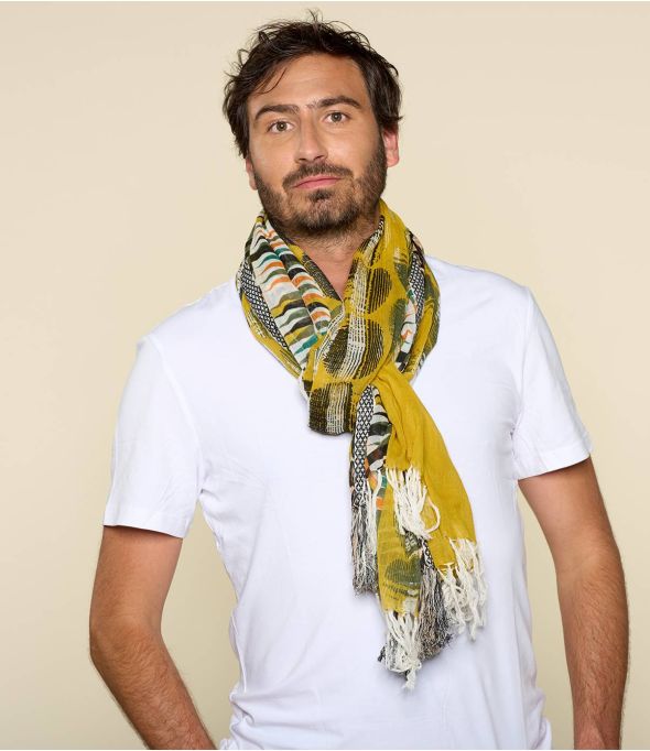 REMI Men's Jacquard Cotton Scarf 100 x 200 CM - - Storiatipic