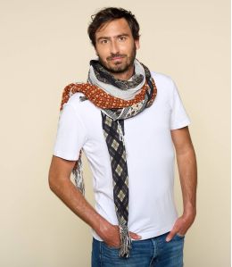 TONY Sciarpa da uomo in cotone jacquard 100 x 200 CM - - Storiatipic TONY Sciarpa da uomo in cotone jacquard 100 x 200 CM - - Storiatipic