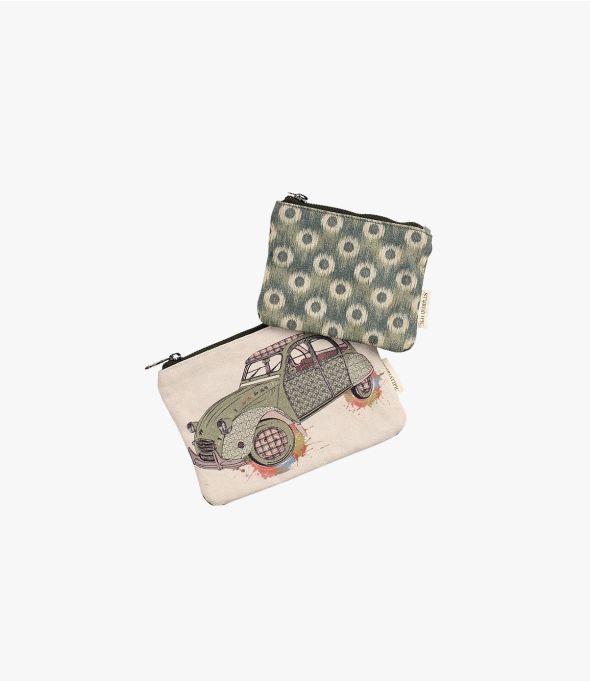 VANITY 2CV Astuccio da donna in cotone 21x15cm / 16x12cm - - Storiatipic