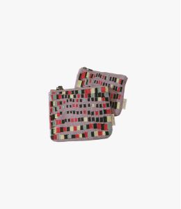 VANITY BRIGITE Pochette en Jute, coton pour Femme 21x15cm / 16x12cm - - Storiatipic