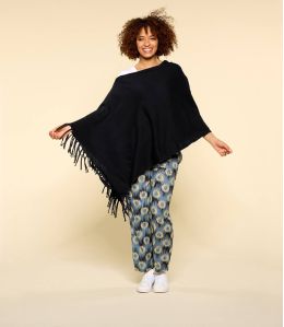 PONCHO NOIR Poncho en Coton pour Femme - - Storiatipic PONCHO NOIR Poncho en Coton pour Femme - - Storiatipic