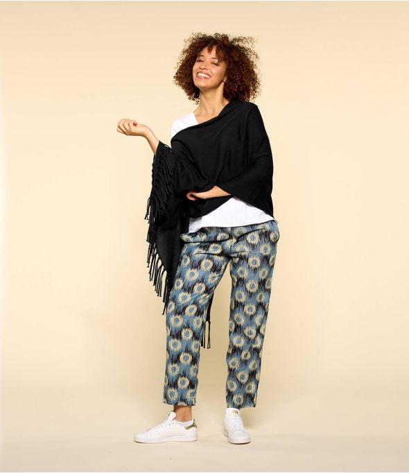 BLACK PONCHO Poncho Donna in Cotone - - Storiatipic