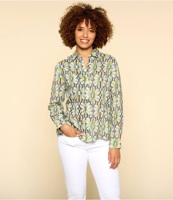 BONI BOHO BLUE Damen Modal Hemd - - Storiatipic