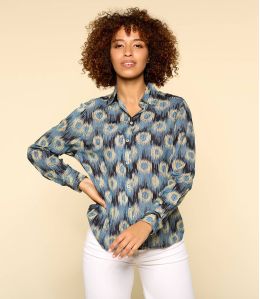 Camisa BONI JADE BLEU Modal para Mujer - - Storiatipic Camisa BONI JADE BLEU Modal para Mujer - - Storiatipic