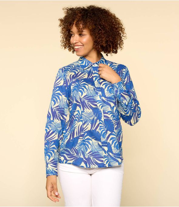 BONI THAÏS INDIGO Camicia in modal da donna - - Storiatipic