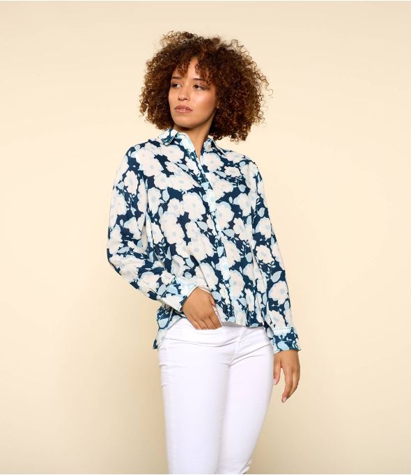 Camisa FRAN AZALÉ NAVY Modal para Mujer - - Storiatipic