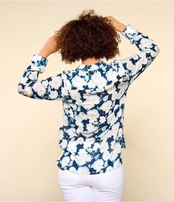 FRAN AZALÉ NAVY Camicia in modal da donna - - Storiatipic
