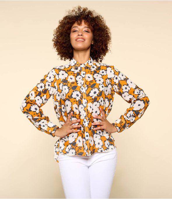 FRAN AZALÉ ORANGE Camisa Modal Mujer - - Storiatipic