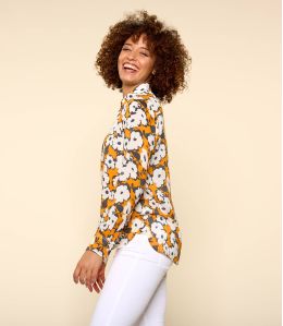 FRAN AZALÉ ORANGE Chemise en Modal pour Femme - - Storiatipic FRAN AZALÉ ORANGE Chemise en Modal pour Femme - - Storiatipic