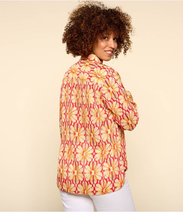 FRAN BOHO RED Camicia in modal da donna - - Storiatipic