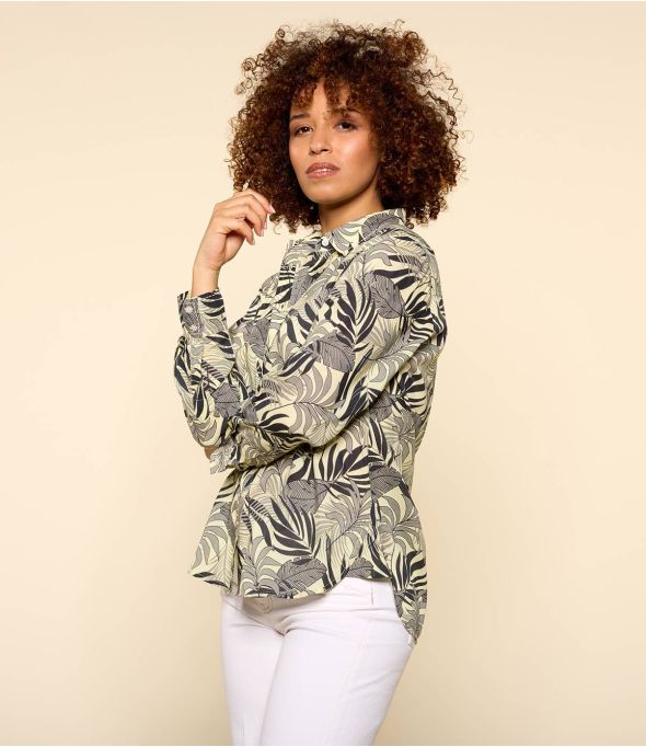 FRAN THAÏS GRIS Modal overhemd voor dames - - Storiatipic