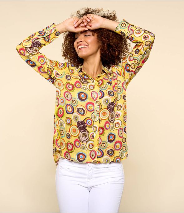 FRAN ZELI YELLOW Damen Modal Hemd - - Storiatipic
