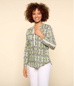 MINA BOHO BLEU Blouse en Modal pour Femme - 1 MINA BOHO BLEU Blouse en Modal pour Femme - 1