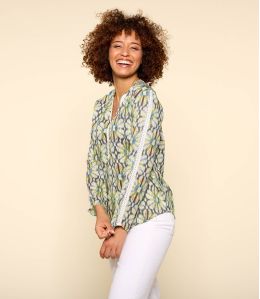 MINA BOHO BLEU Blouse en Modal pour Femme - 2