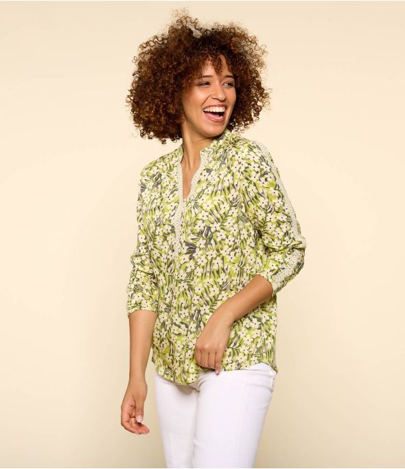 MINA SAKURI ANIS Women's Modal Blouse - - Storiatipic