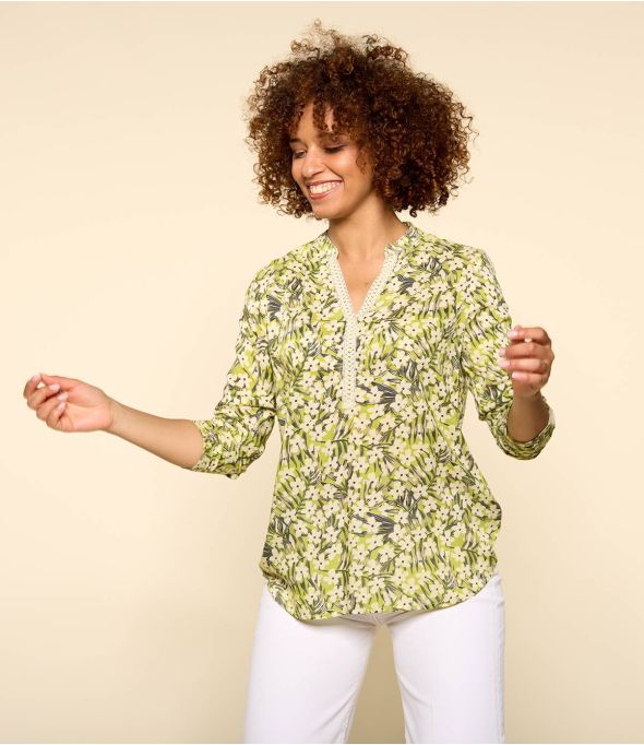 MINA SAKURI ANIS Women's Modal Blouse - - Storiatipic