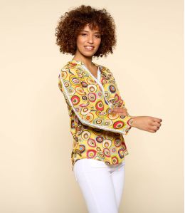 MINA ZELI JAUNE Blouse en Modal pour Femme - - Storiatipic MINA ZELI JAUNE Blouse en Modal pour Femme - - Storiatipic