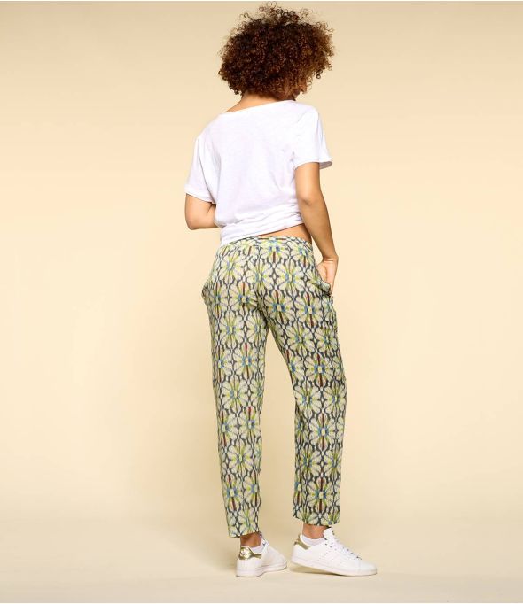 CLYDE BOHO BLUE Damen Modal Hose - - Storiatipic