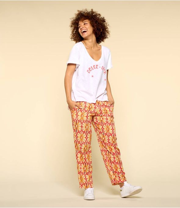 CLYDE BOHO RED Pantaloni in modal da donna - - Storiatipic