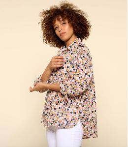 Camisa de algodón COSY DOT ROSE para mujer - - Storiatipic Camisa de algodón COSY DOT ROSE para mujer - - Storiatipic