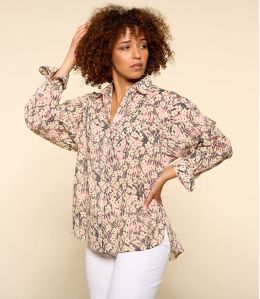 COSY SAKURI PINK Camisa de algodón para mujer - - Storiatipic COSY SAKURI PINK Camisa de algodón para mujer - - Storiatipic