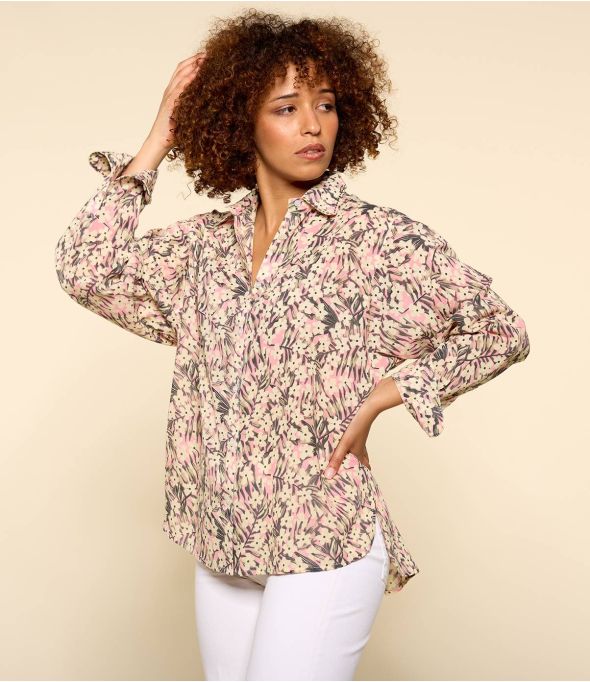 COSY SAKURI ROSE Chemise en Coton pour Femme - - Storiatipic