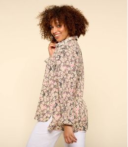 COSY SAKURI PINK Camisa de algodón para mujer - - Storiatipic COSY SAKURI PINK Camisa de algodón para mujer - - Storiatipic